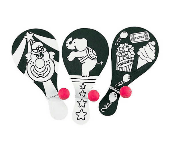 Color Your Own Circus Paddle Balls (12 Pack) - EconoCrafts