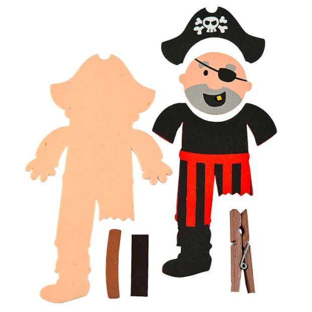 Pirate Clothespin Magnet Craft Kit (12 Pack) - EconoCrafts