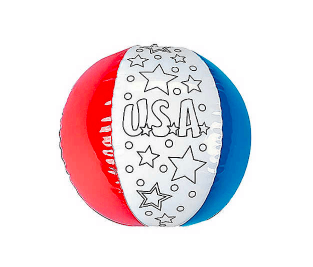 Color Your Own Patriotic Beach Balls (12 Pack) - EconoCrafts