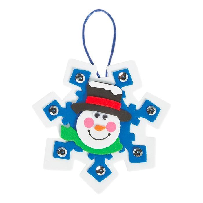 Snowman Snowflake Christmas Ornaments (12 Pack) - EconoCrafts