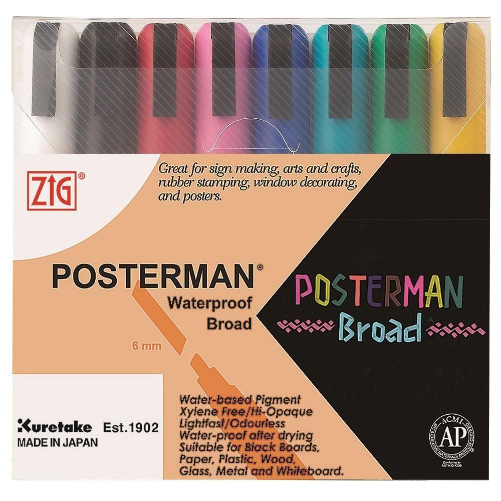 Zig Posterman Paint Markers (Set of 8) - EconoCrafts