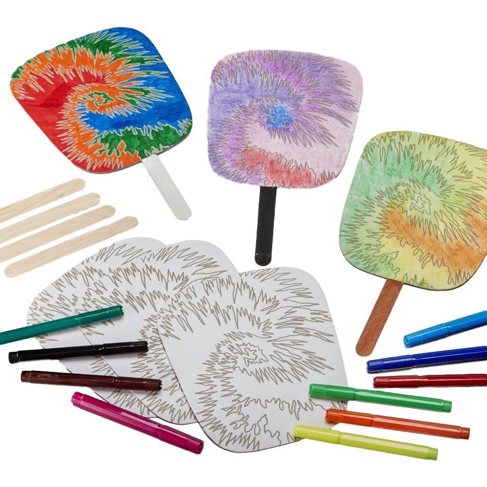 DIY Tie-Dye Fans (24 Pack) - EconoCrafts