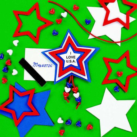 DIY 3D Patriotic Magnets (36 Pack) - EconoCrafts