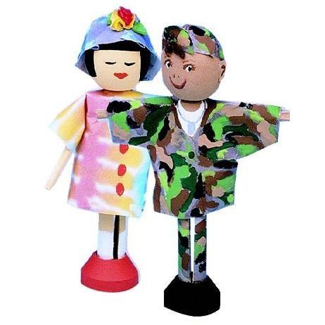 Wooden Doll Pins (12 Pack) - EconoCrafts