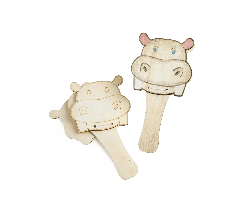 DIY Wooden Hippo Clappers (10 Pack) - EconoCrafts