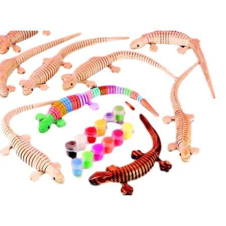 Flexible Wooden Lizards (12 Pack) - EconoCrafts