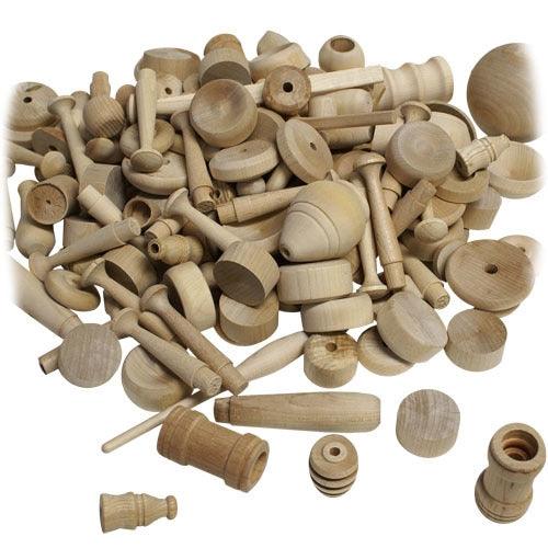 5 Pound Box of Unfinished Wood Bits - EconoCrafts