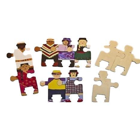Wooden Character Puzzle Pieces (48 Pack) - EconoCrafts