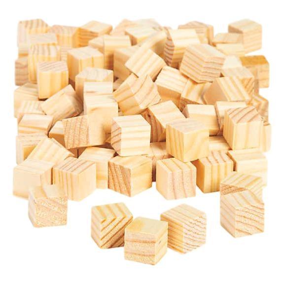 Wooden Cubes (100 Pack) - EconoCrafts