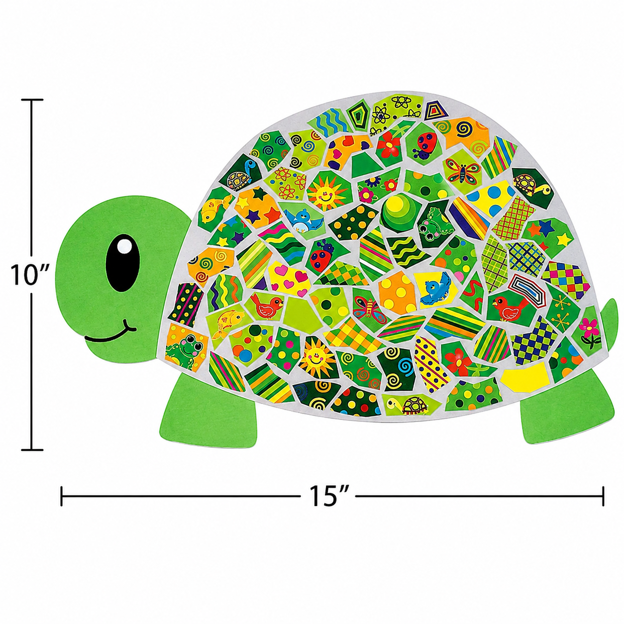 Giant Mosaic Turtle Sticker Scenes (12 Pack)