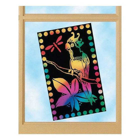 Scratch Art Scratch Lite Stained Glass (30 Pack) - EconoCrafts