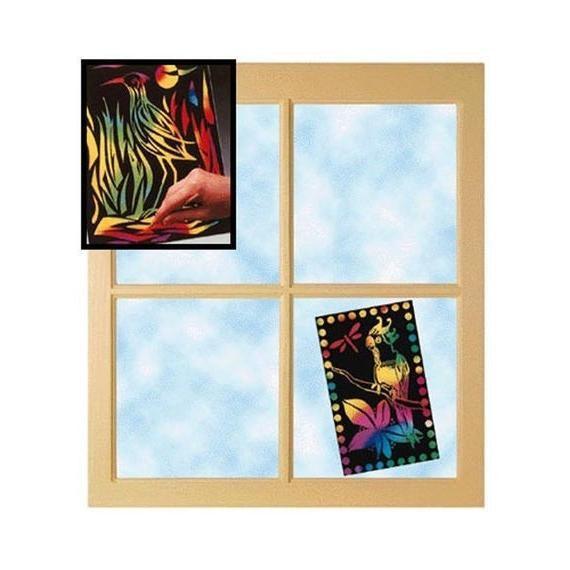 Scratch Art Scratch Lite Stained Glass (30 Pack) - EconoCrafts