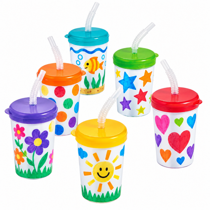 Color Your Own Plastic Cups (12 Pack)