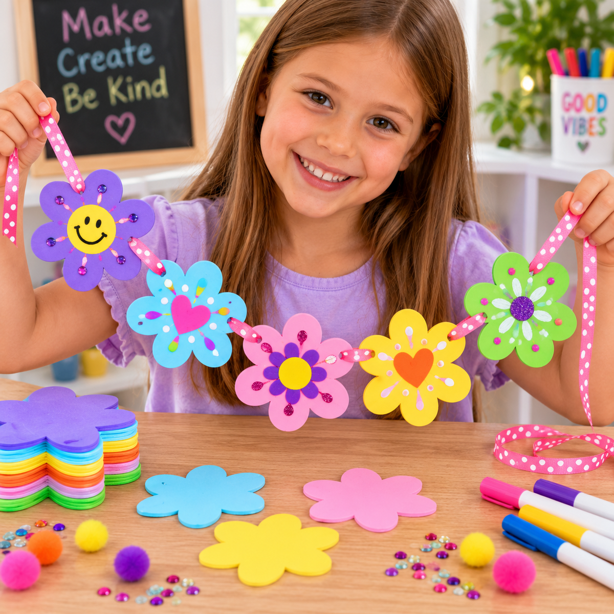 Foam Flower Shapes (35 Pack)