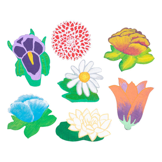 Assorted Wooden Flower Shapes (12 Pack)