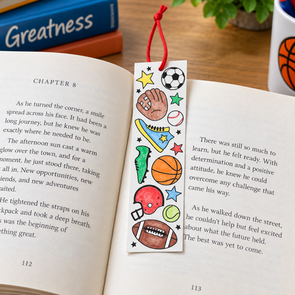 Color Your Own Sports Bookmarks (48 Pack)