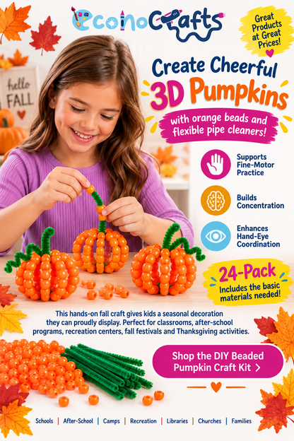 DIY Beaded Pumpkin Craft Kit (24 Pack)