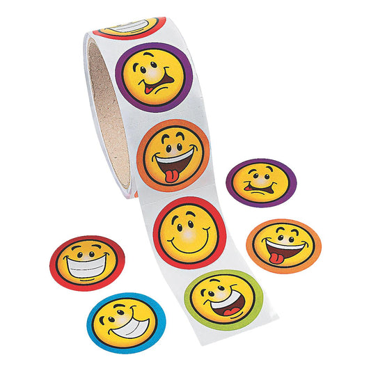 Goofy Smile Face Stickers (100 Pack)