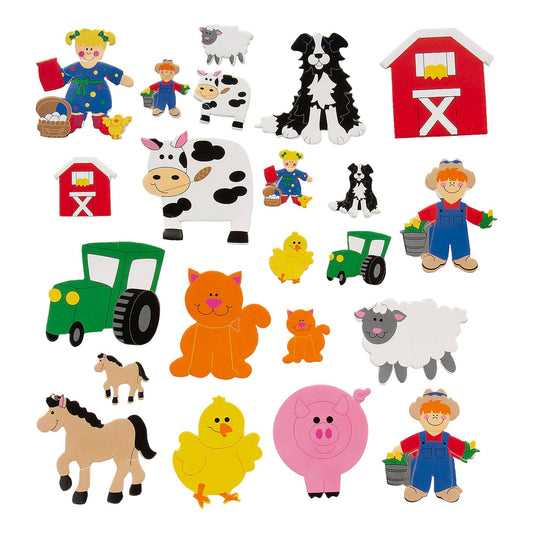 Foam Farm Animal Stickers (500 Pack)