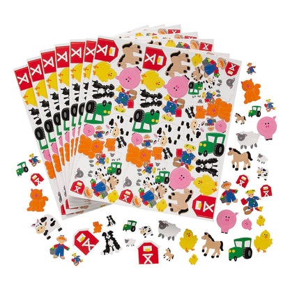 Foam Farm Animal Stickers (500 Pack)