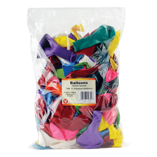 Round 9" Latex Balloons (144 Pack)
