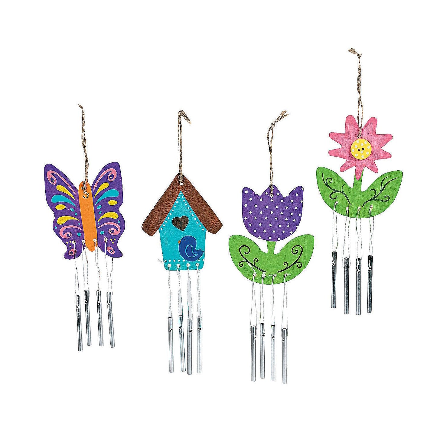 DIY Wooden Spring Wind Chimes (12 Pack)