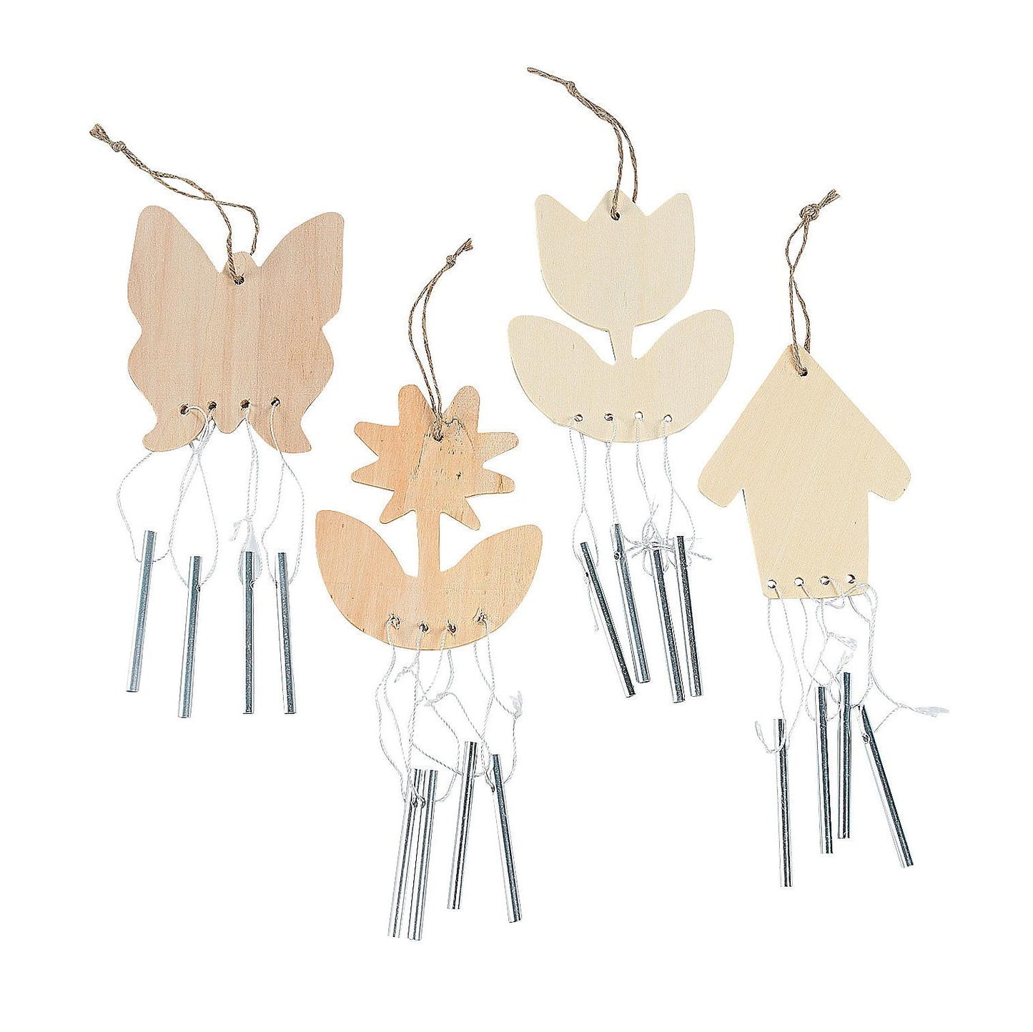 DIY Wooden Spring Wind Chimes (12 Pack)