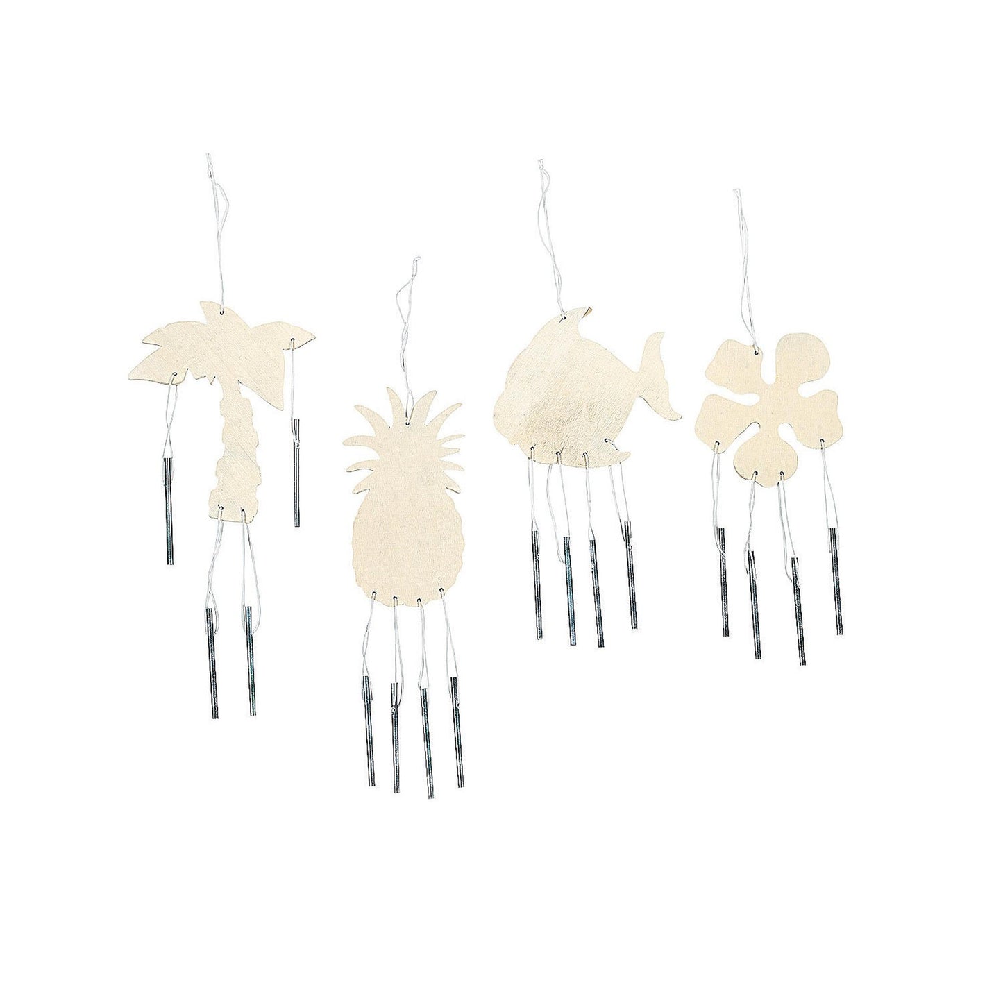 DIY Wooden Tropical Wind Chimes (12 Pack)