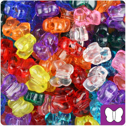 Transparent Butterfly Beads (250 Pack) - EconoCrafts