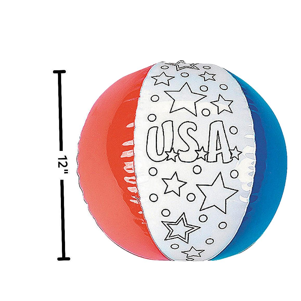 Color Your Own Patriotic Beach Balls (12 Pack)