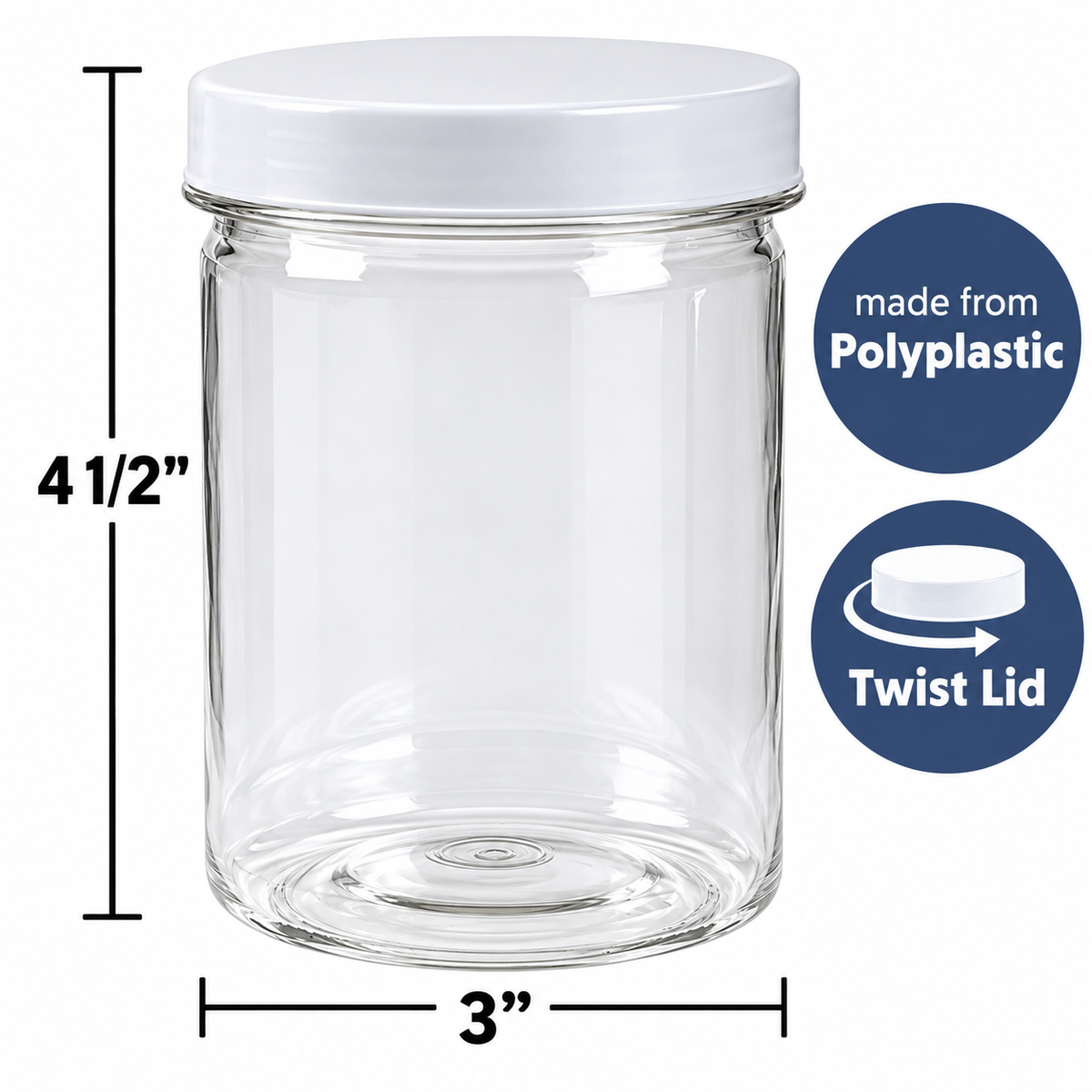 Plastic Jars With Twist Lids (12 Pack)