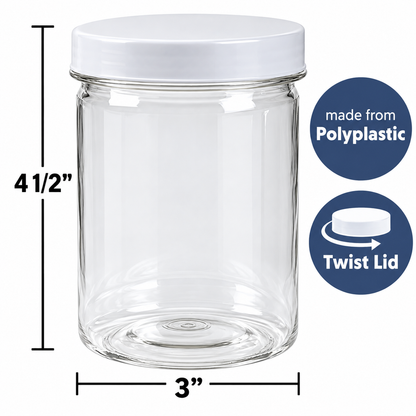 Plastic Jars With Twist Lids (12 Pack)