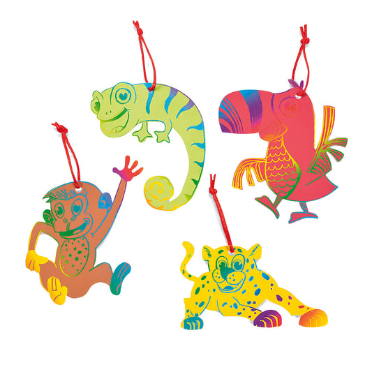 Jungle Journey Scratch Art Ornaments (24 Pack)