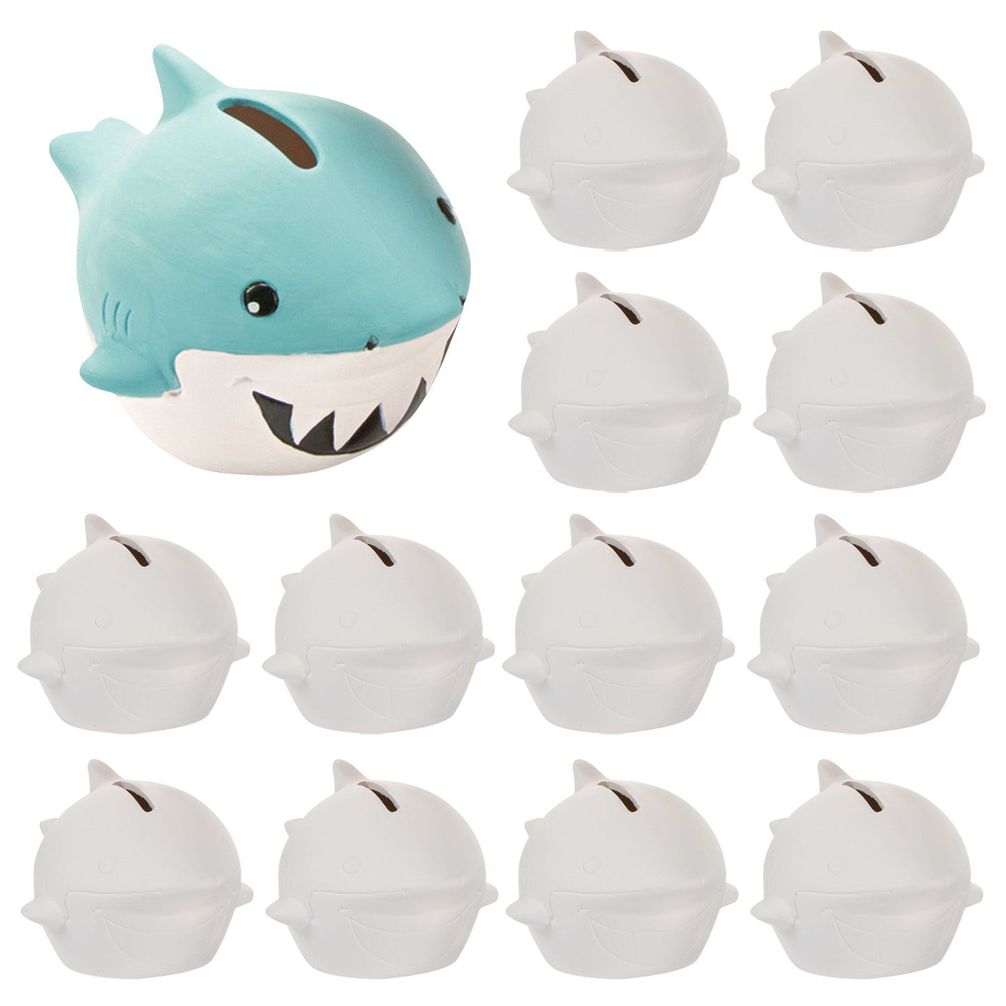 DIY Ceramic Shark Banks (12 Pack)