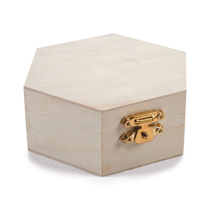 DIY Unfinished Wood Hexagon Boxes (12 Pack)
