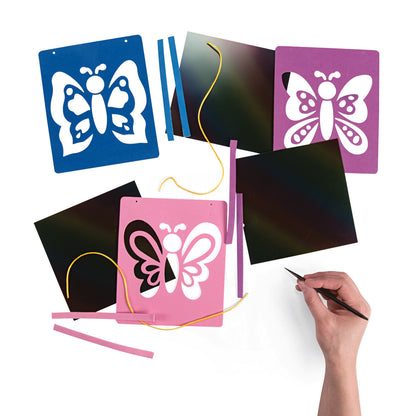 Scratch Art Butterfly Suncatchers (12 Pack)