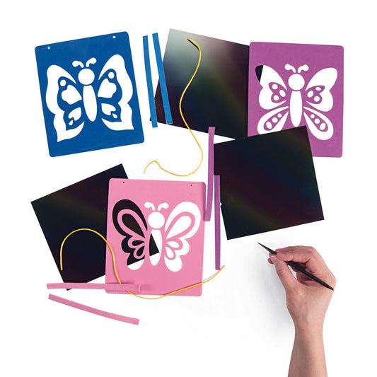 Scratch Art Butterfly Suncatchers (12 Pack)