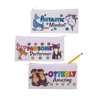 Color Your Own Positive Pals Pencil Cases (12 Pack)