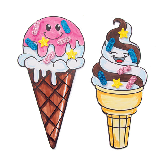 Color Your Own Ice Cream Cones Craft Kit (12 Pack)