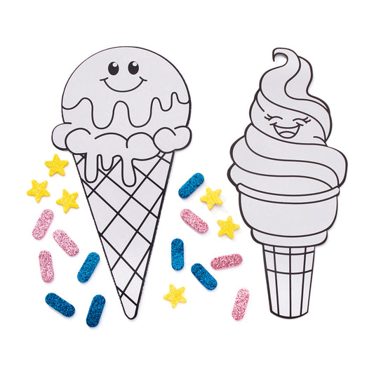 Color Your Own Ice Cream Cones Craft Kit (12 Pack)