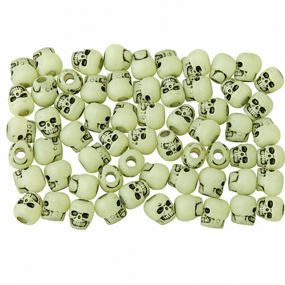 Glow-in-the-Dark Skull Beads (300 Pack)