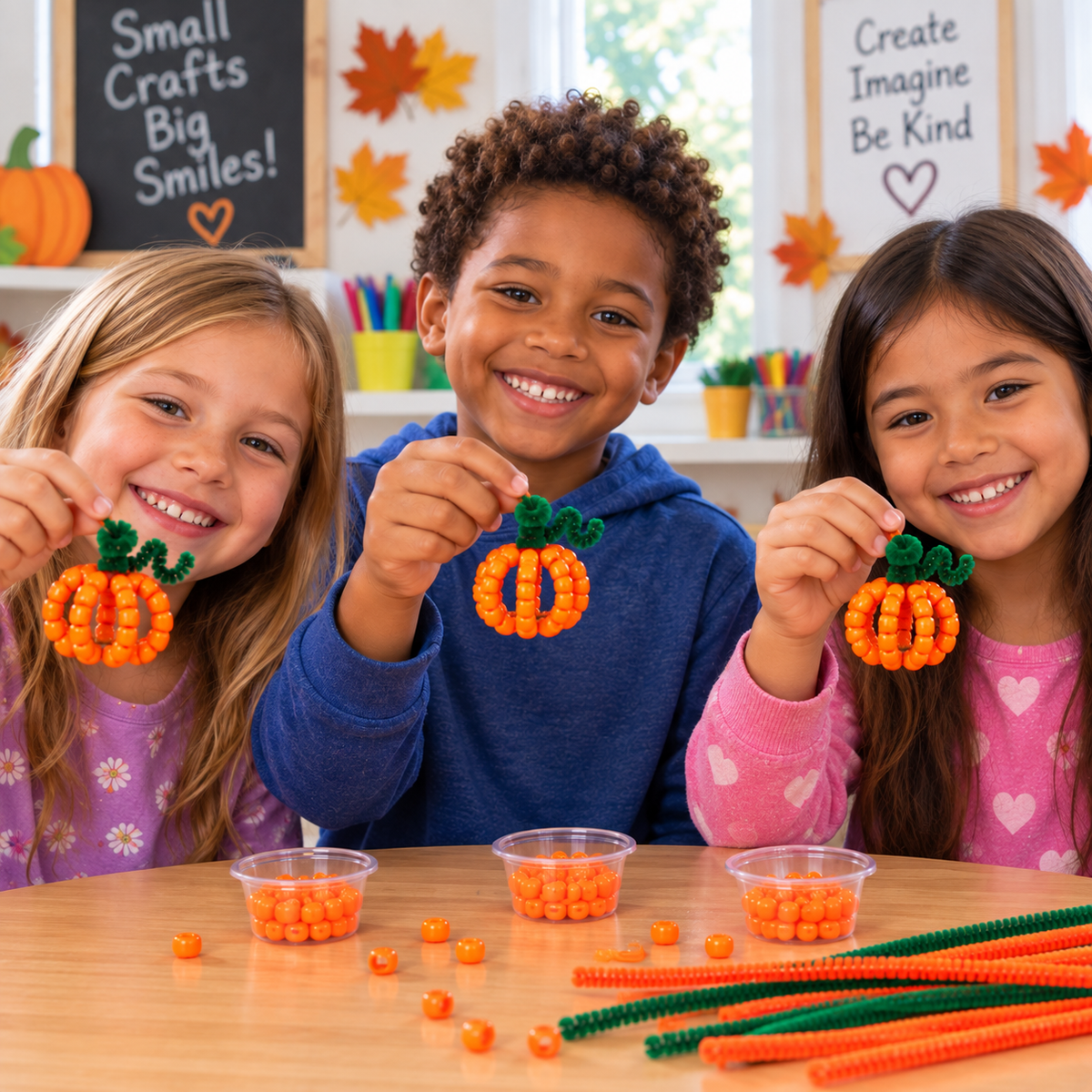 DIY Beaded Pumpkin Craft Kit (24 Pack)