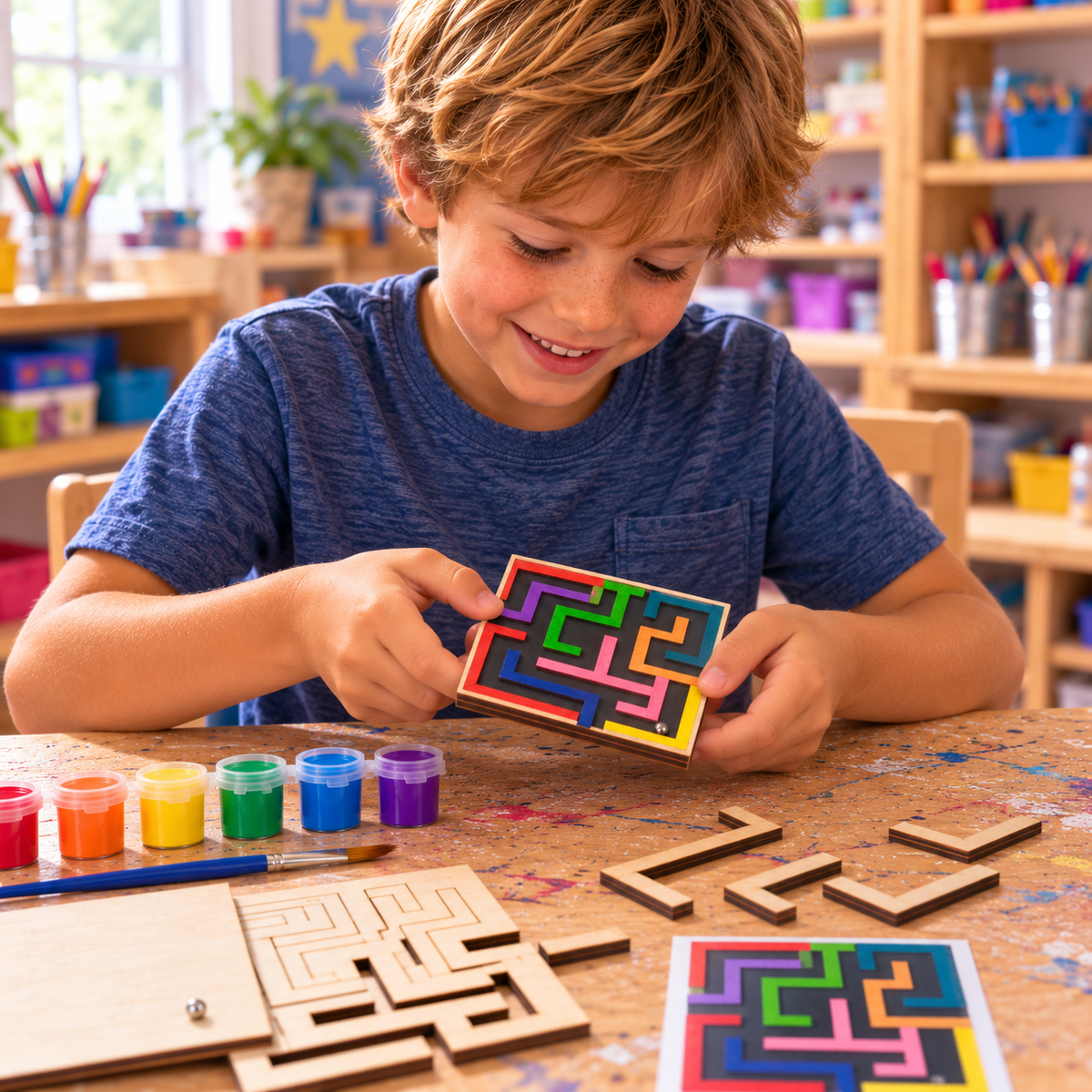 DIY Wooden Labyrinth Game (12 Pack)