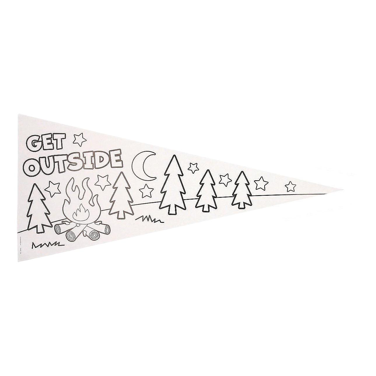 Color Your Own Paper Camp-Themed Pennants (12 Pack)