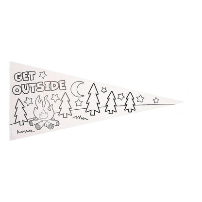 Color Your Own Paper Camp-Themed Pennants (12 Pack)