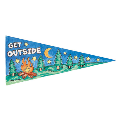 Color Your Own Paper Camp-Themed Pennants (12 Pack)