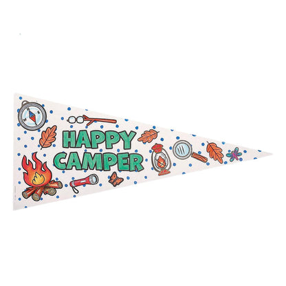 Color Your Own Paper Camp-Themed Pennants (12 Pack)