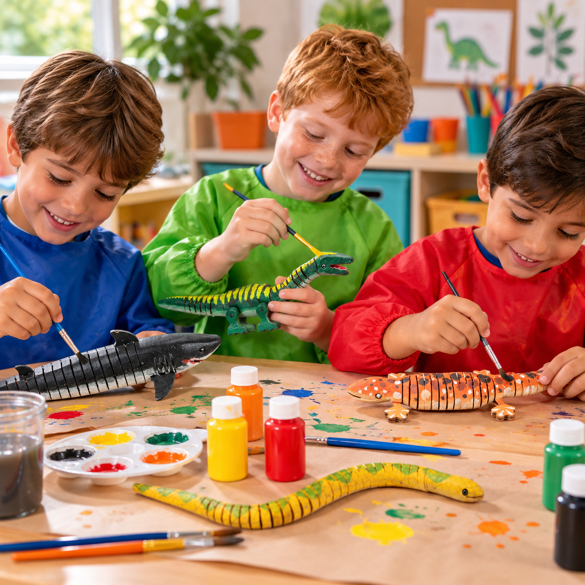 Flexible Wooden Dinosaurs (12 Pack)