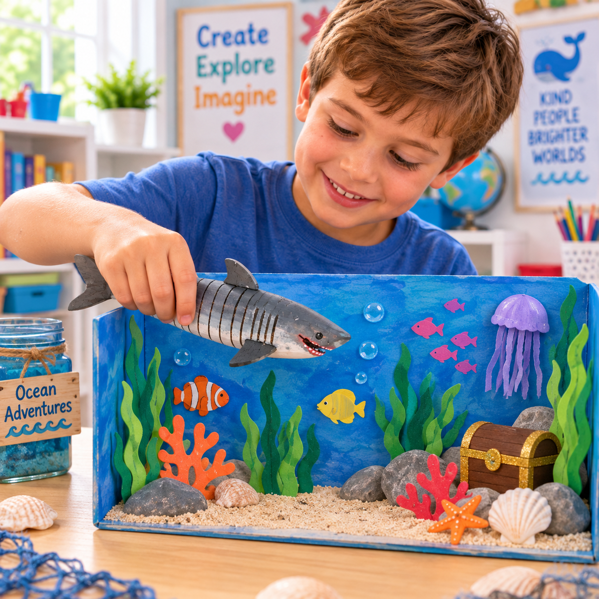 Flexible Wooden Sharks (12 Pack)