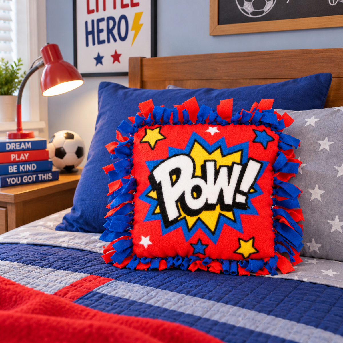 DIY Superhero Face Fleece Tied Pillows (6 Pack)